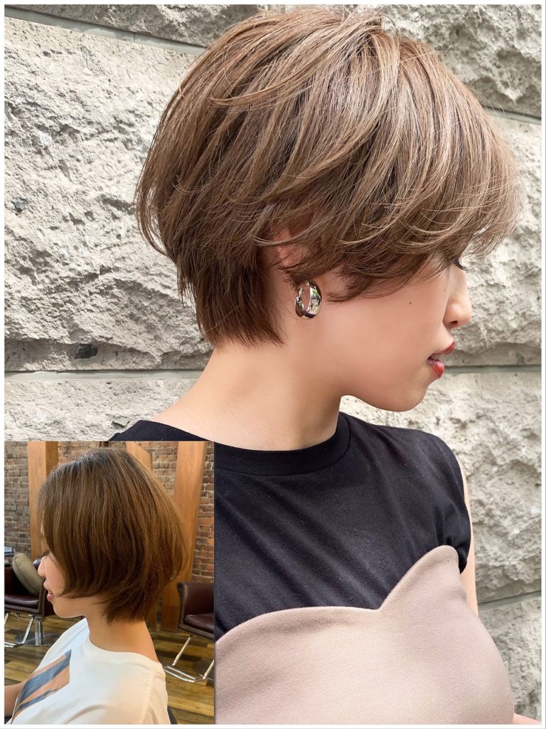 シームのショートヘアの写真