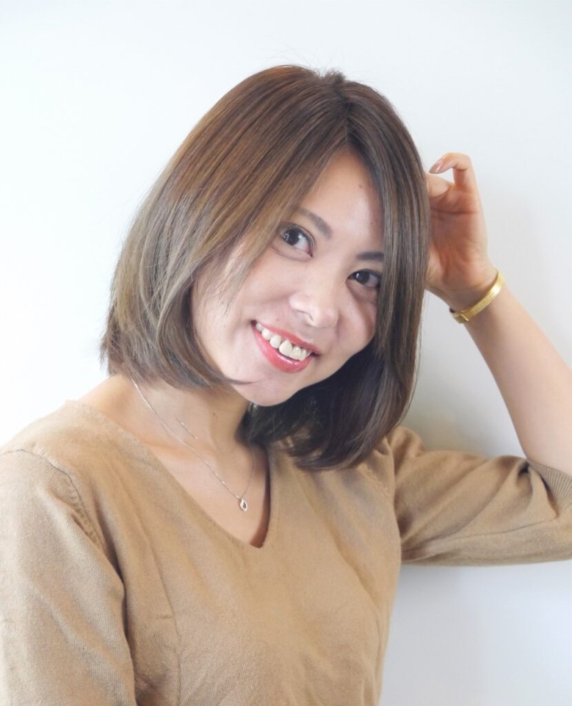 ひし形シルエットのボブスタイルの写真
