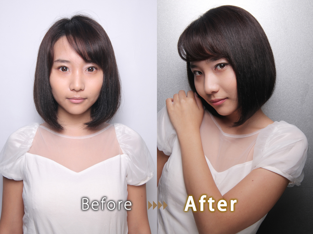 ニッシュのシルキーカットのビフォーアフター写真