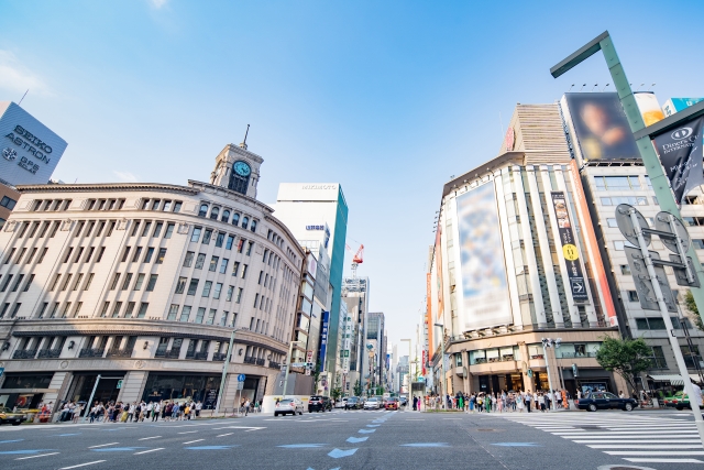 銀座4丁目交差点の風景写真