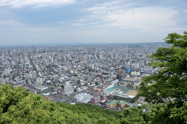 円山から札幌市街地を写した風景写真