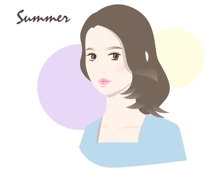 サマータイプの色を表したイラストの写真