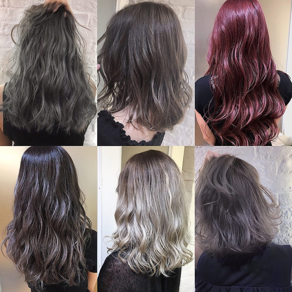 さまざまな髪質、ヘアカラーの女性達の写真