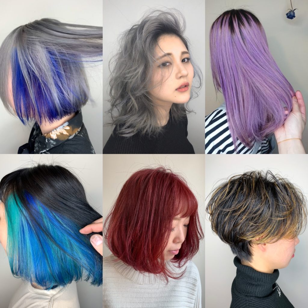 さまざまなヘアカラーをした女性たちの写真