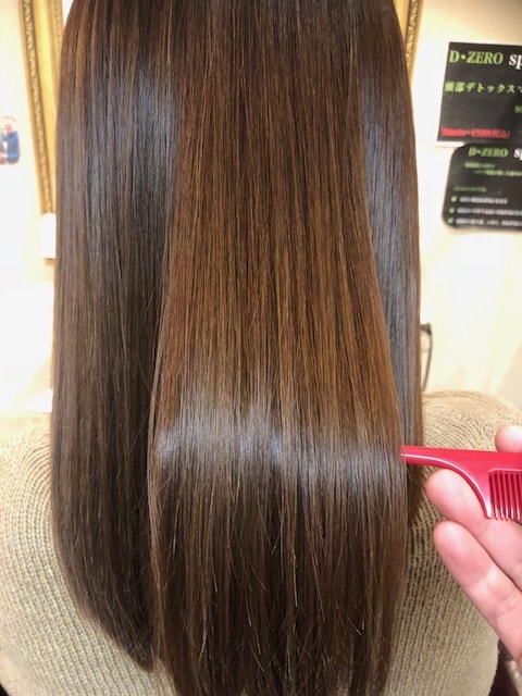 縮毛矯正の施術後の写真