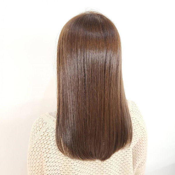 つやつやに仕上がったヘアの写真
