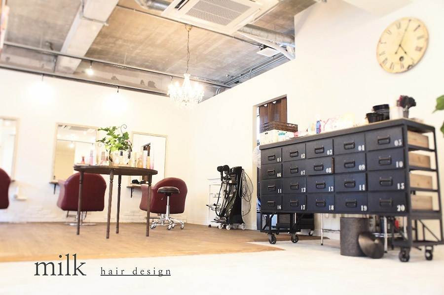 milk hair designの店内写真