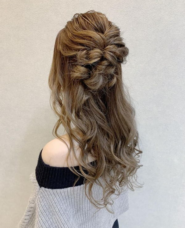 美容室でのヘアセットのデザイン例