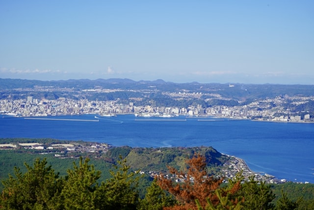 湯之平展望所からの鹿児島の街並み