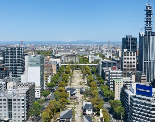 栄周辺を上からみた風景写真