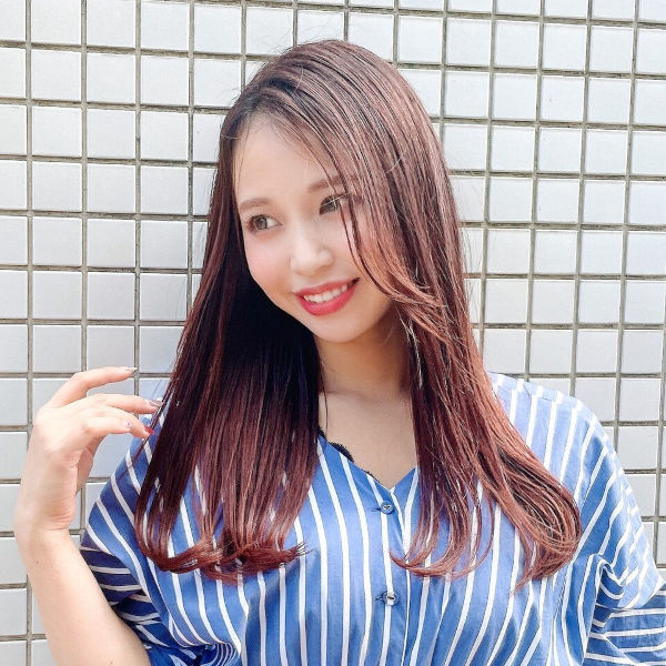 ECLART Lien 藤沢店のチェリーピンクカラーのスタイル