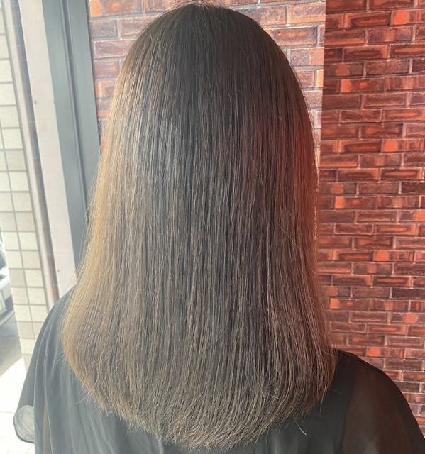 毛先までするんとまとまったストレートスタイルの写真