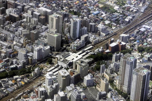 三鷹駅周辺を空から見た様子